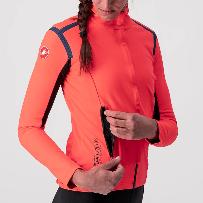 Castelli Womens Perfetto Ros Long Sleeve Jacket Brilliant Pink Spo