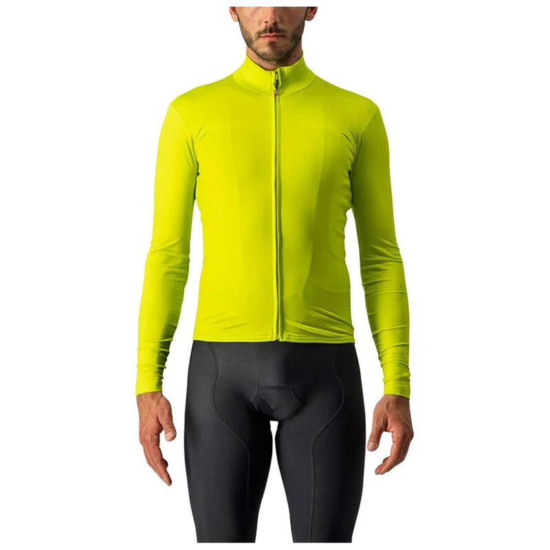 Castelli Mens Pro Thermal Mid Long Sleeve Jersey (Chartreuse) | Sportp
