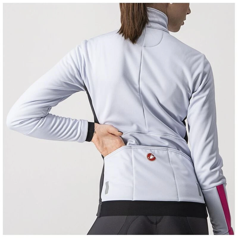 Castelli Womens Dinamica Jacket Silver Gray Dark Gray Pink Reflex
