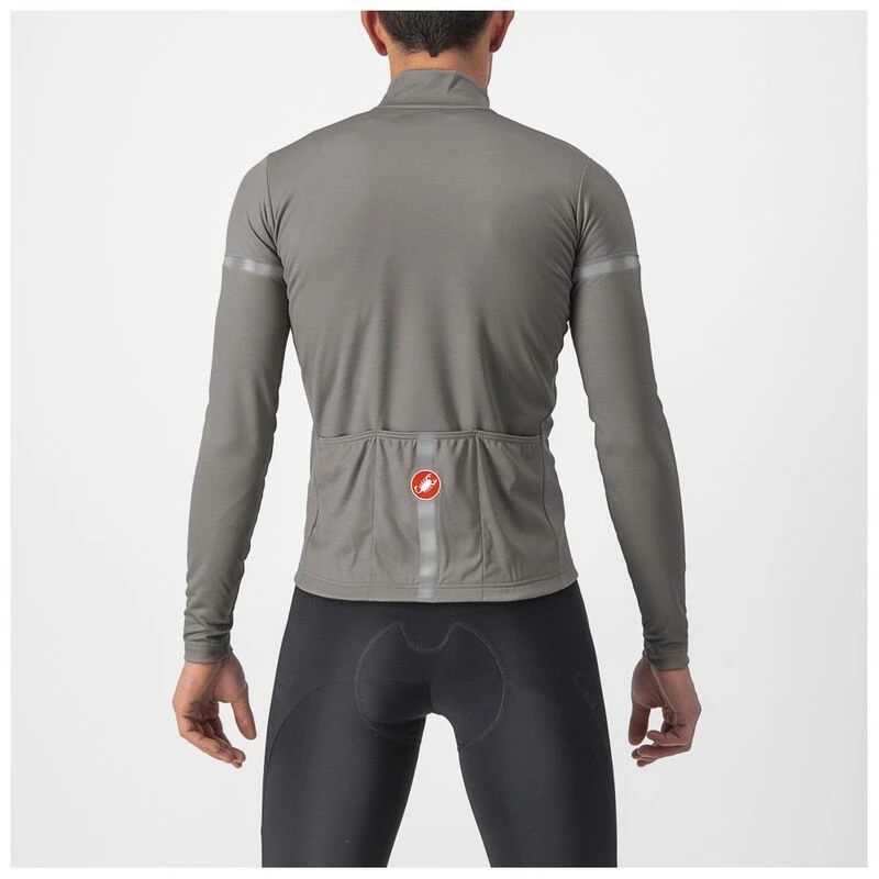 Castelli Mens Fondo 2 FZ Jersey Nickel Gray Blue Reflex Sportpursu