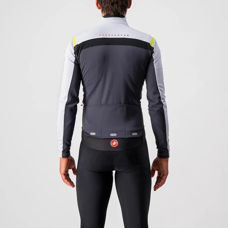 Castelli Mens Alpha Ros 2 Light Jacket (Silver Gray/Chartreuse/Dark Gr
