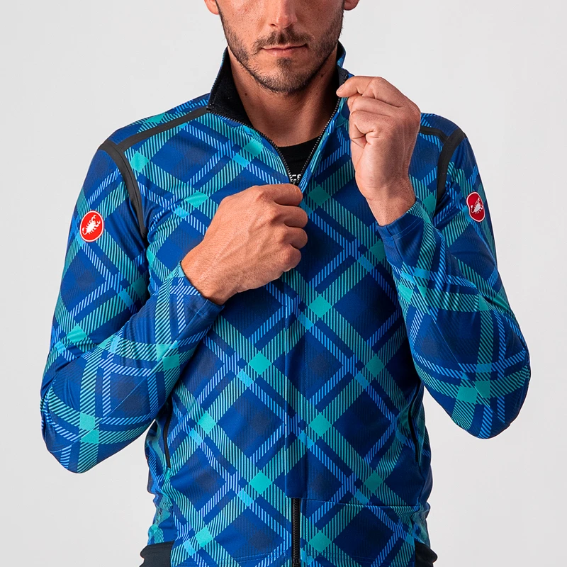 Castelli Mens Perfetto Ros Jacket Ocean Blue Malachite Green Pla S
