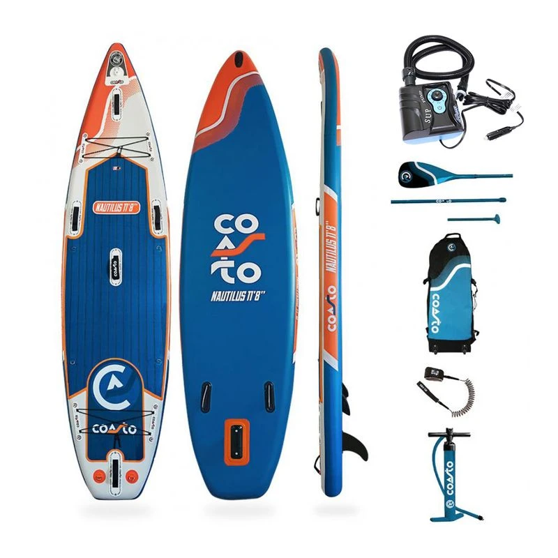 【訳あり特価】11'8 COASTO NAUTILUS SUPボード ツーリング Coasto Nautilus 11'8 Paddleboard (Blue/Orange