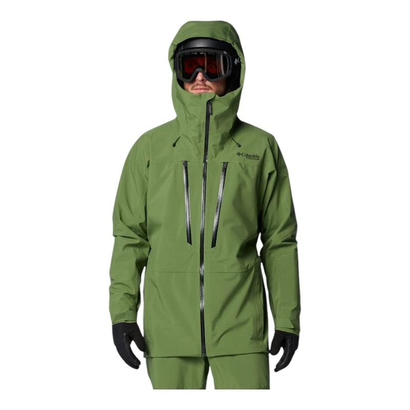 Columbia Veste Homme XL Pilot Peak Rain Parka - Imperméable Vert - NEUF Avec Défauts
