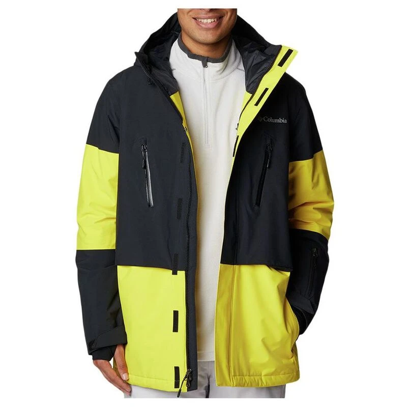 Columbia Mens Aerial Ascender Ski Jacket Laser Lemon Black Sportpu