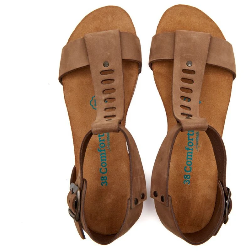 Comfortfusse Womens Macrea Sandals Red Nubuck Sportpursuit
