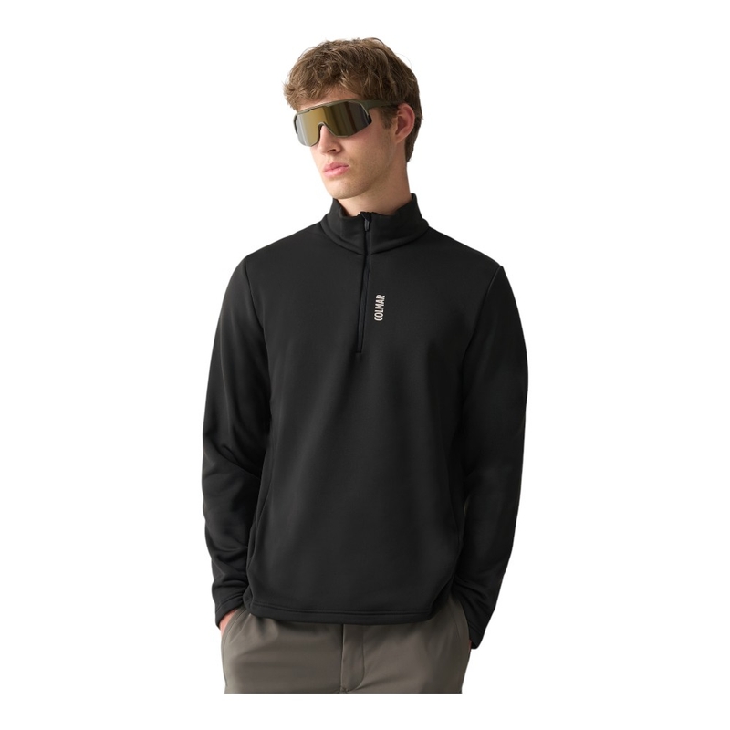 Veste Homme Icebreaker Quantum Hybrid LS FZ - Mérinos Noire, Capuche Zippée