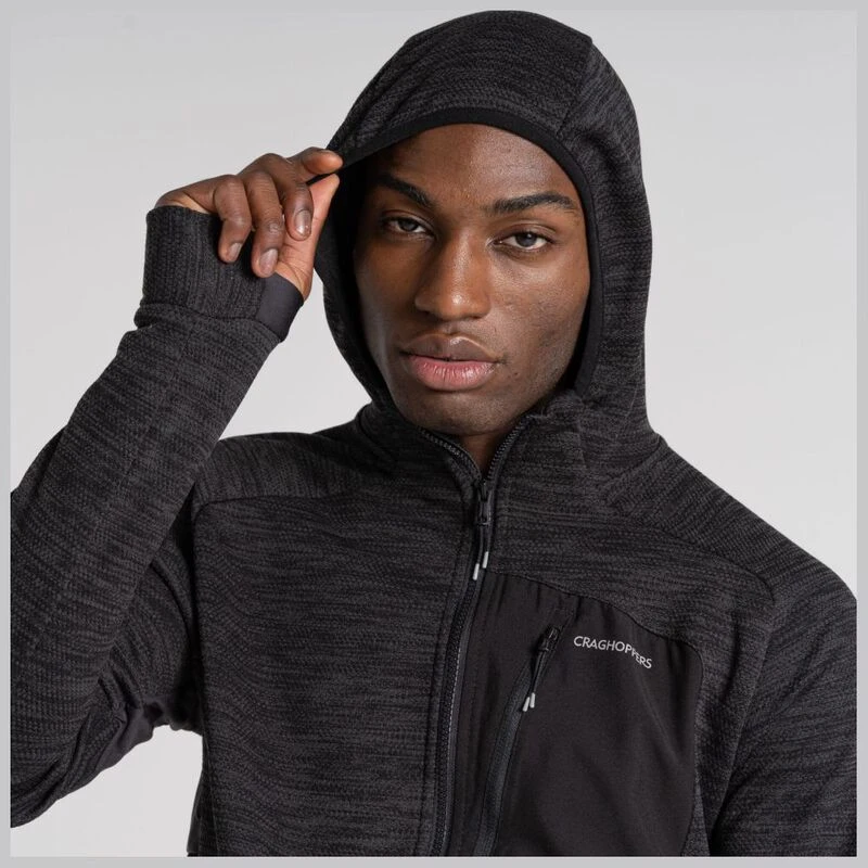Craghoppers Mens Tarbert Hooded Fleece Jacket Black Black Pepper S