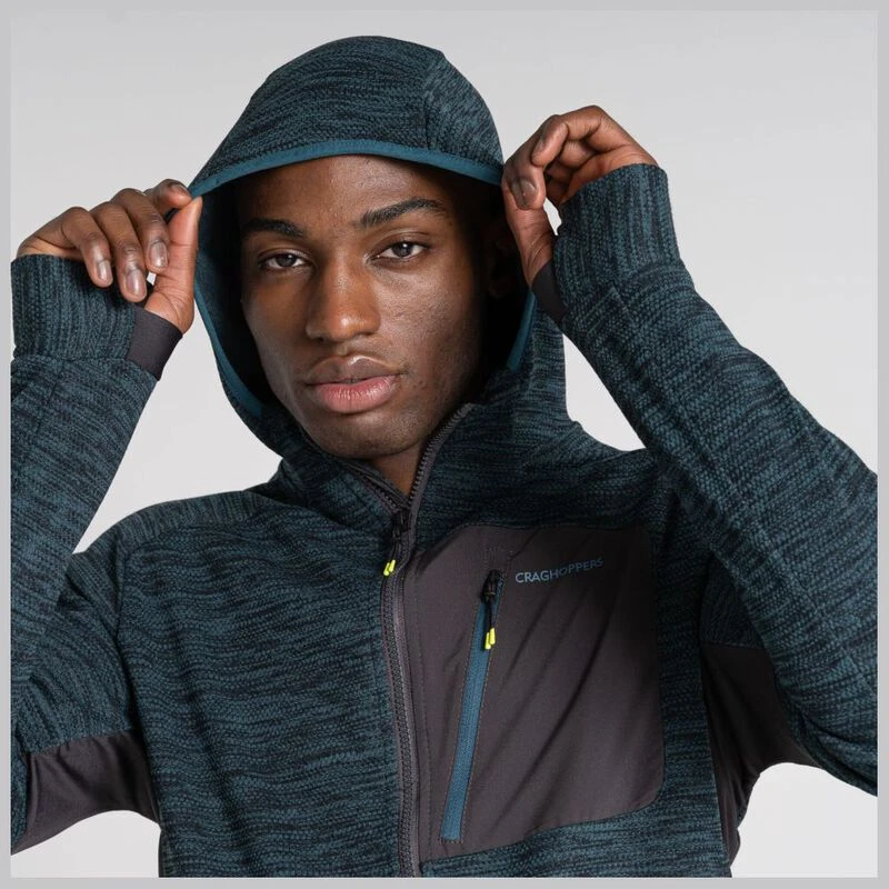 Craghoppers Mens Tarbert Hooded Fleece Jacket Dark Aegean Blue Spo