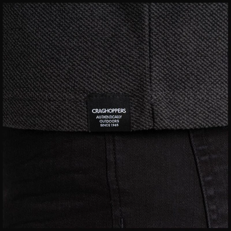Craghoppers Mens Langdon Crew Neck Fleece Pullover (Black Pepper) | Sp