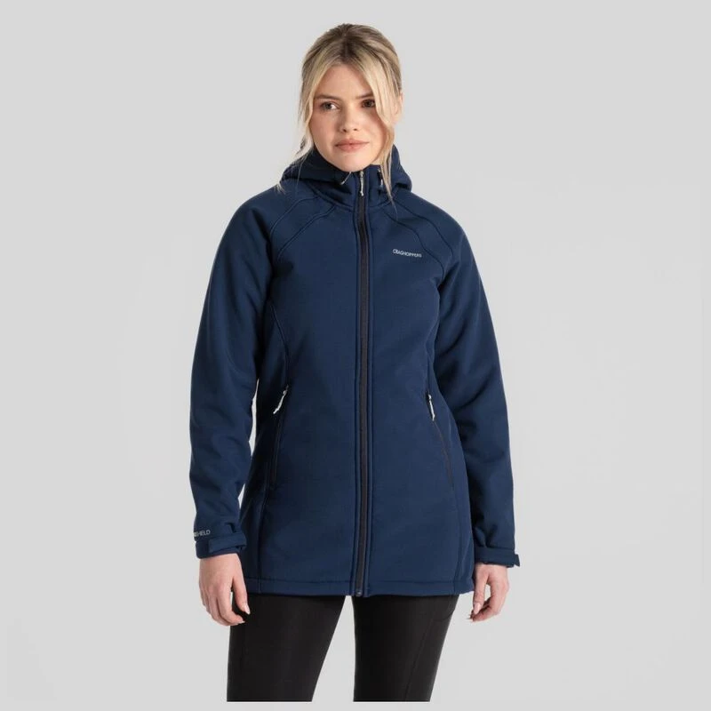 Craghoppers Womens Gwen Hooded Softshell Jacket Blue Navy Sportpur