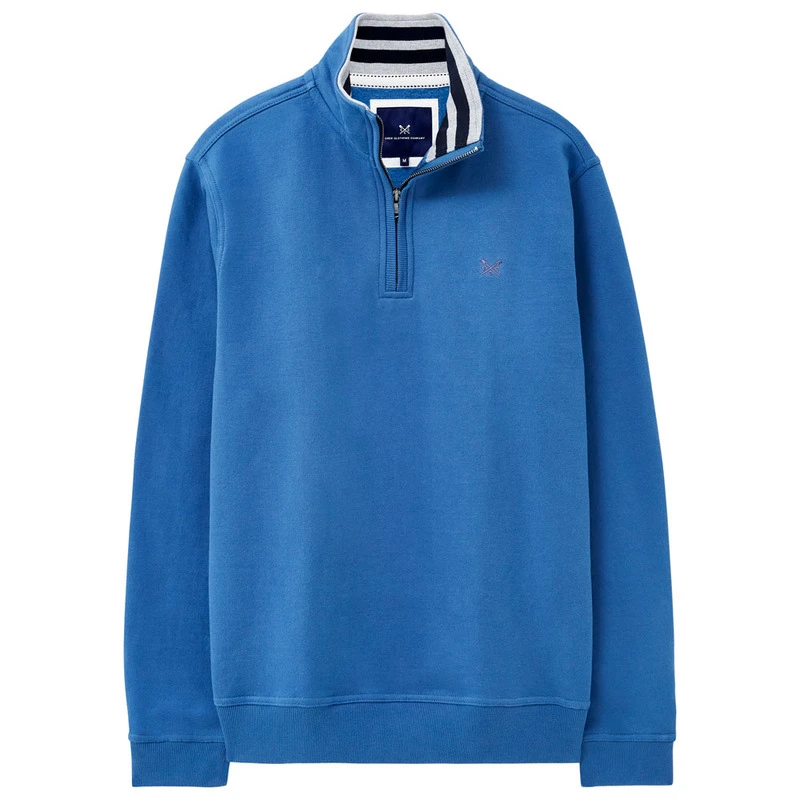 Crew Clothing Co. Mens Solid 1/2 Zip Pullover (Blue) | Sportpursuit.co
