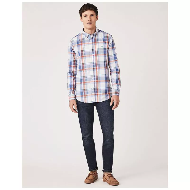 Men's Magnetic Button-Down Shirt in Navy Check