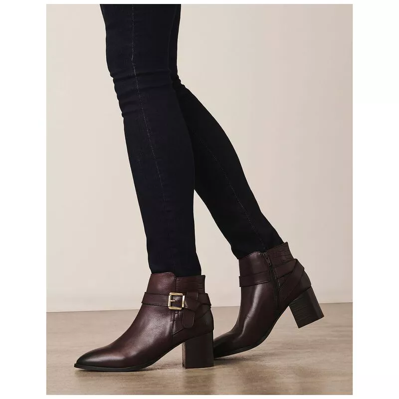 Crew Clothing Co. Womens Croc Ankle Boots Burgundy Sportpursuit