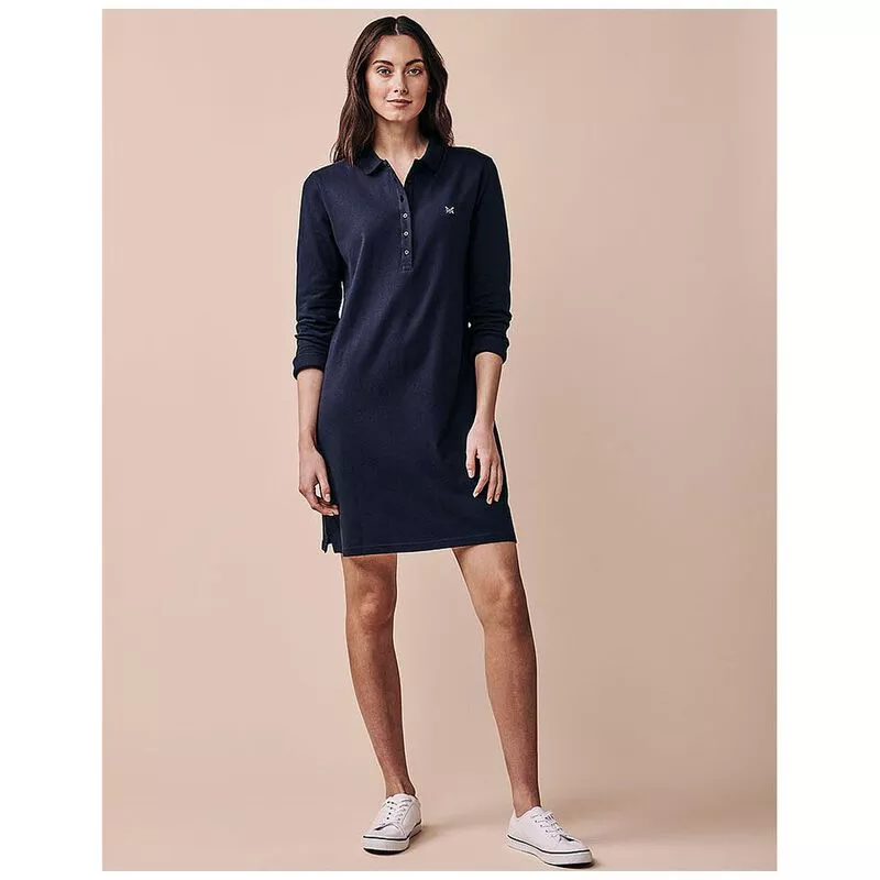 レディースウェア Sleeve Polo Dress Women Navy Blue Solid Polo Collar Dress - Dark Blue | Benetton