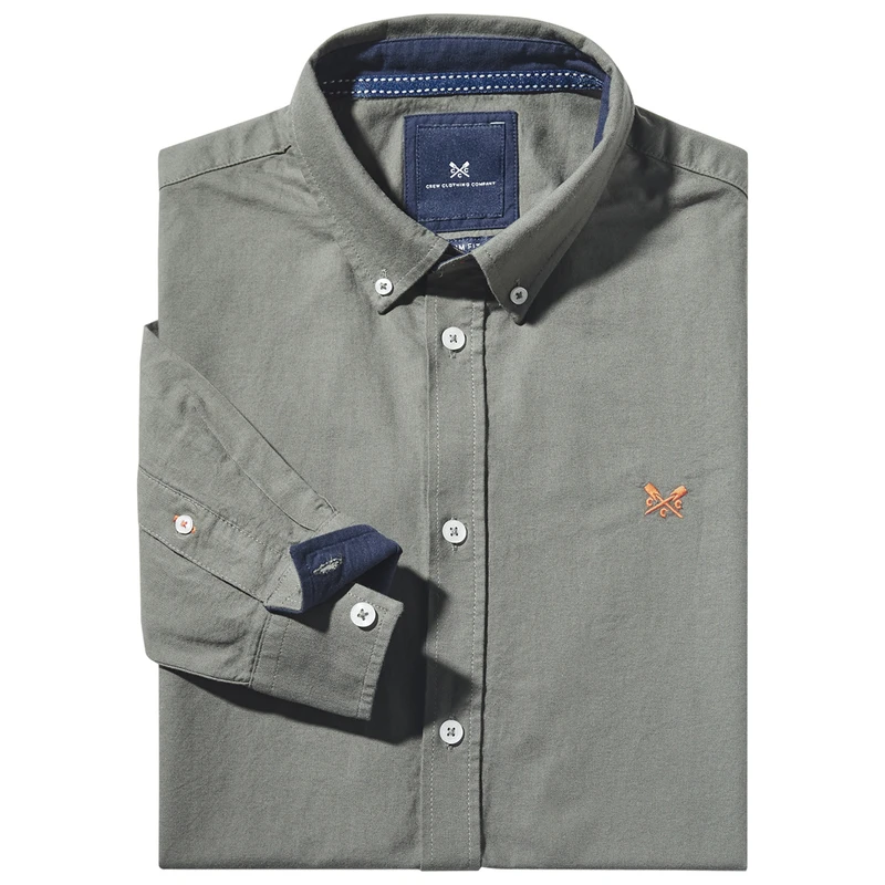 Crew Clothing Co. Mens Oxford Slim Fit Shirt Four Leaf Clover Spor