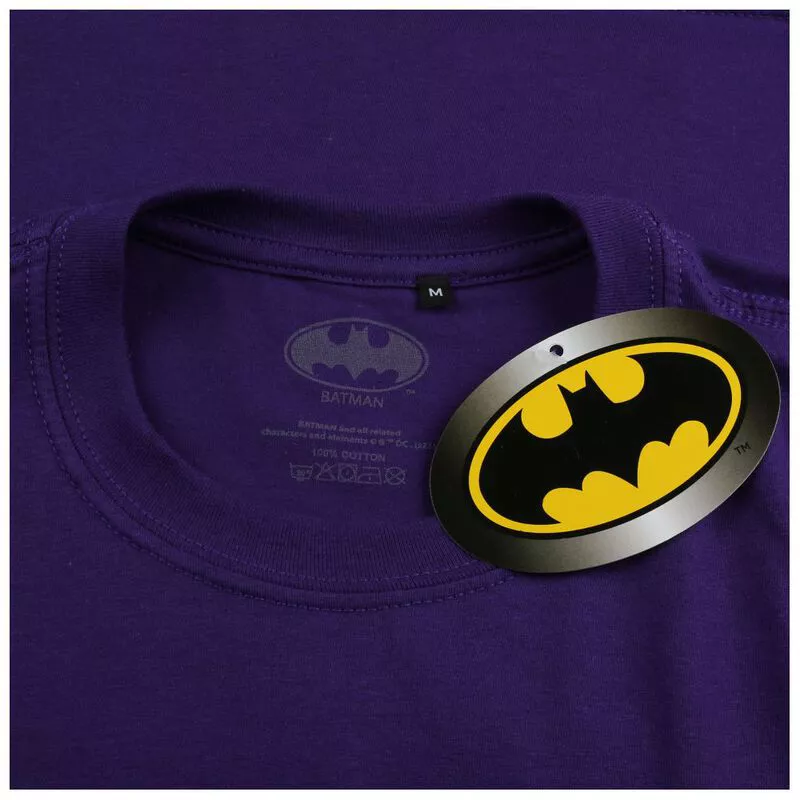 DC Comics Mens Joker Face T-Shirt (Purple)