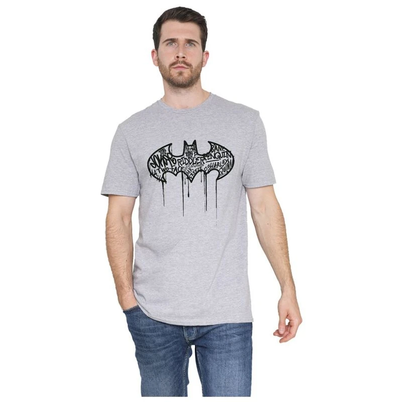 【1011GALLERY】 Batman Save Us T-shirts - Light Gray Batman The New 52 Logo T-Shirt - SuperHeroStuff