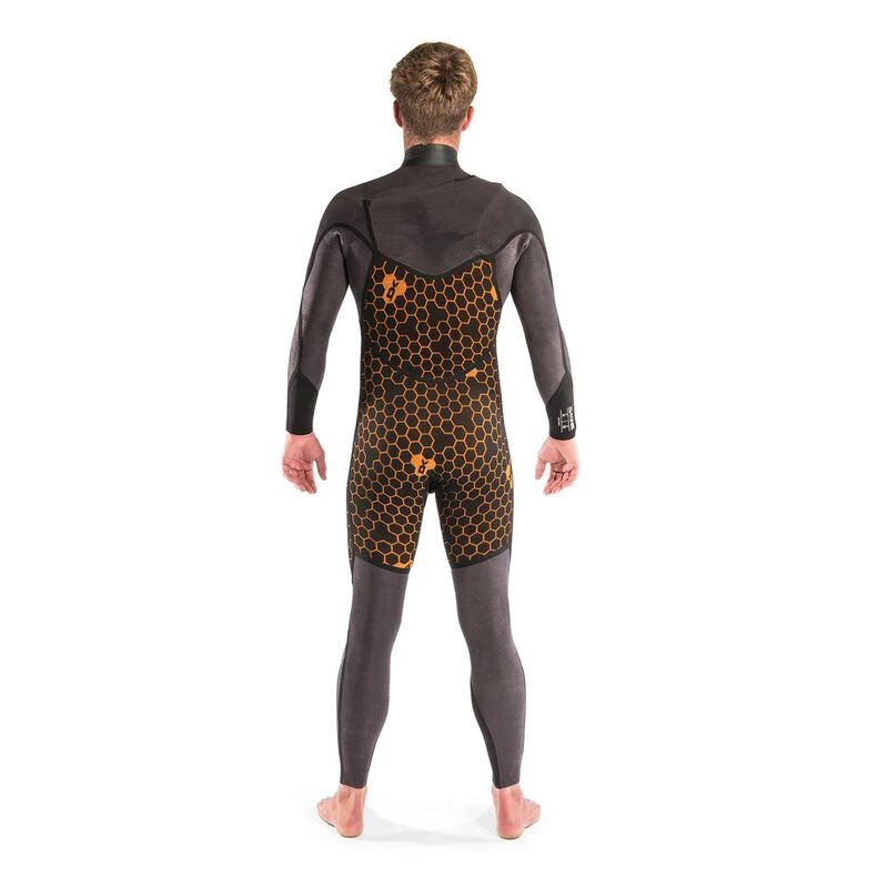 Dakine Mens Cyclone Zip Free Full 3/2mm Wetsuit (Graphite/Orange) | Sp