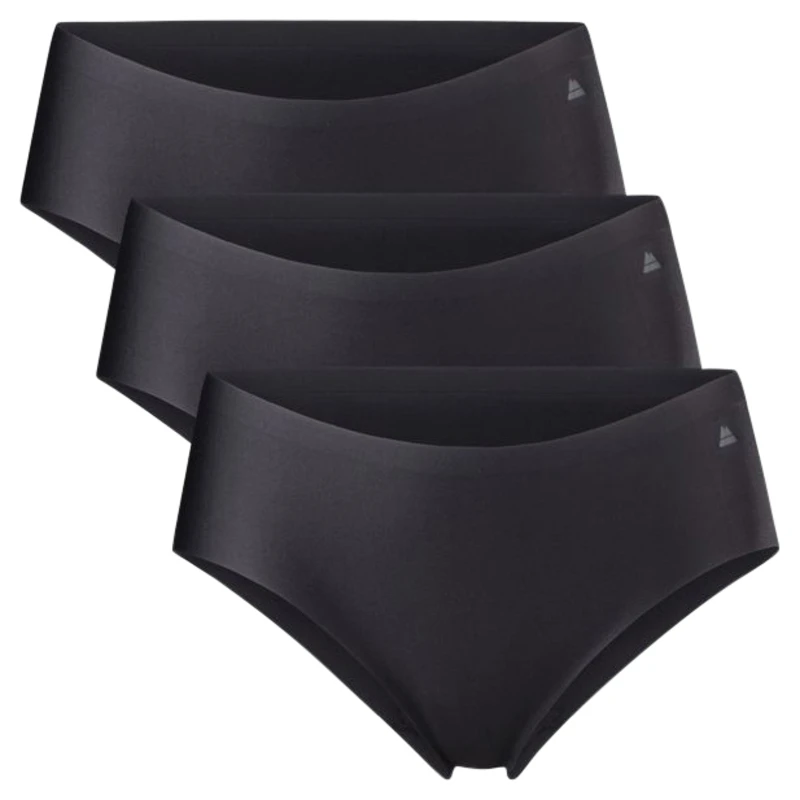 Danish Endurance Womens Invisible 3 Pack Underwear (Black)