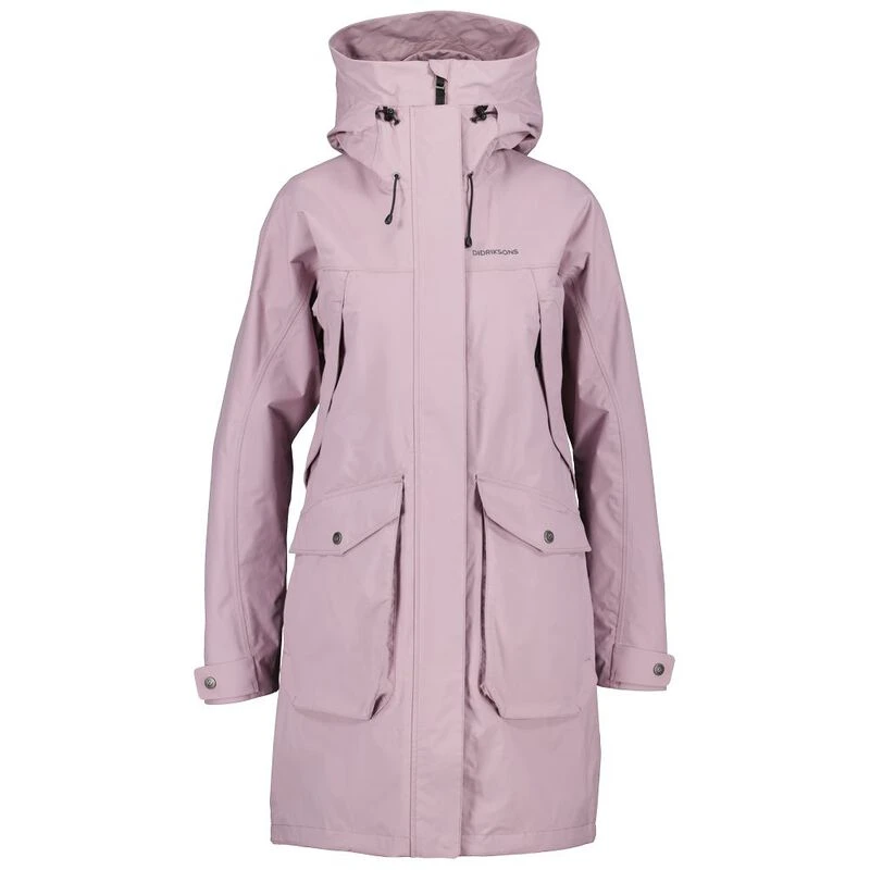 DIDRIKSONS Thelma Parka Femme - Manteau Imperméable Avec Capuche Taille 37, Noir/Gris Foncé