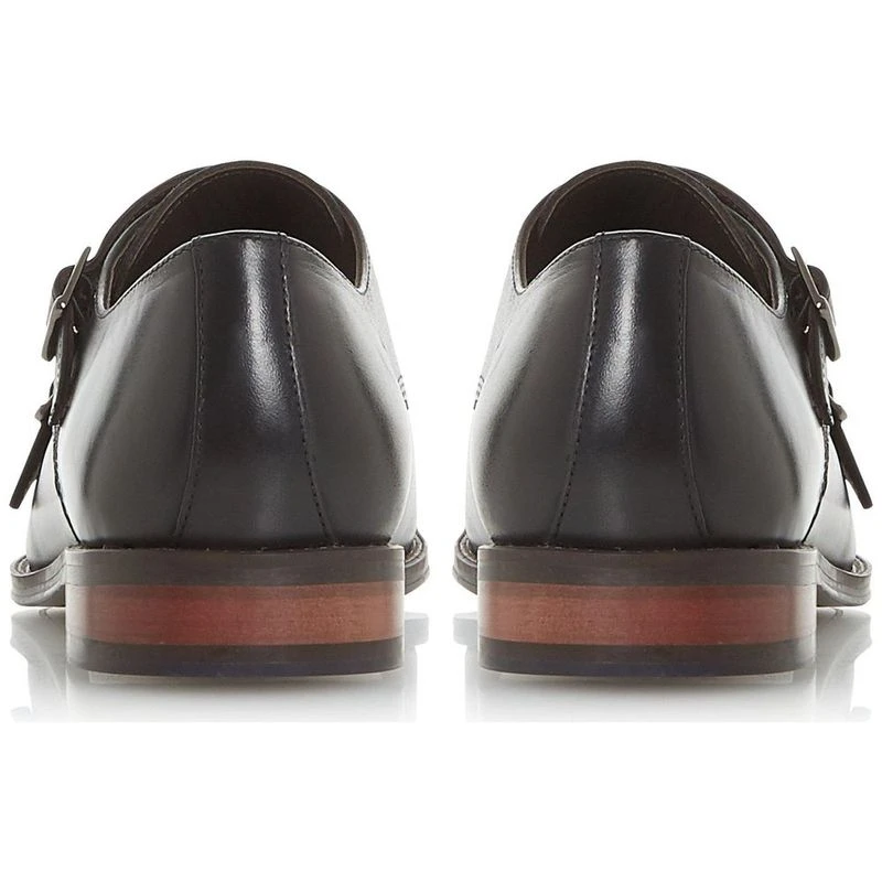 Dune Mens Stew Double Monk Shoes Black Sportpursuit