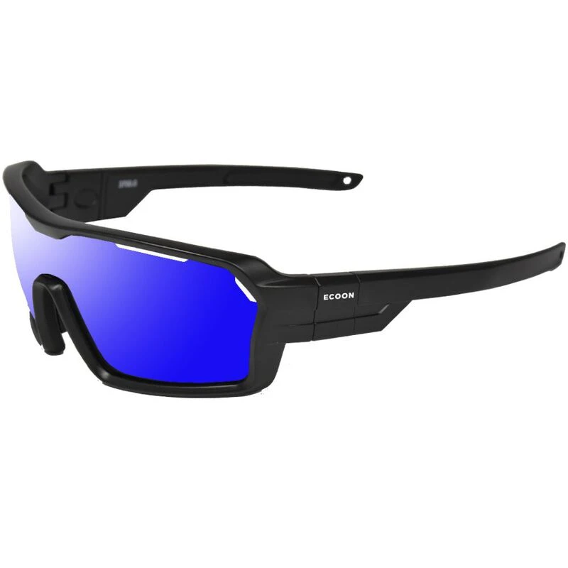 Ecoon Bikerkopt Sunglasses (Matte Black/Revo Blue Lens)