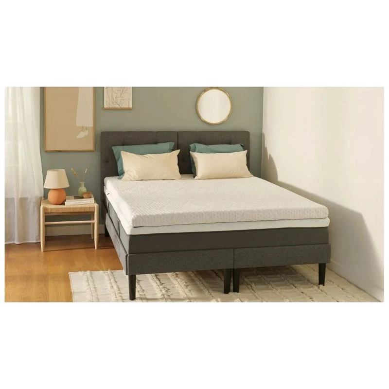 Emma Small Double Premium Mattress Topper (White/Blue) Sportpursuit.