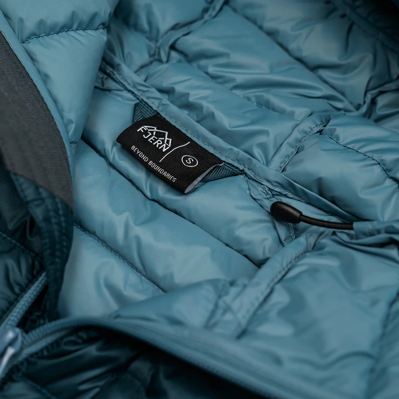Fjern Womens Aktiv Hooded Down Jacket Petrol Arctic Blue Sportpurs