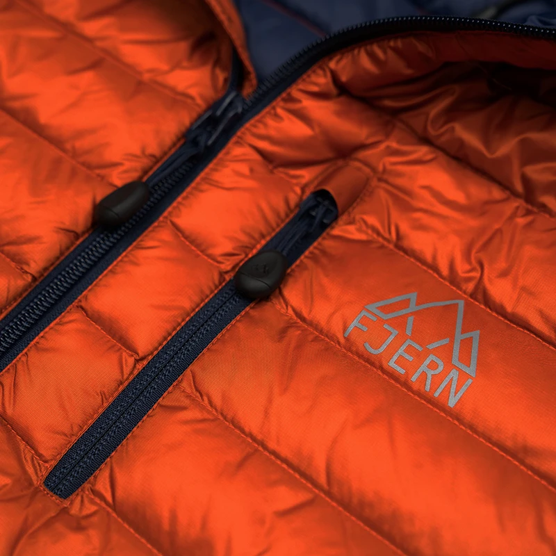 Gilet En Duvet Homme Fjern - Taille M, Orange Brûlé/marine - Neuf Avec étiquettes