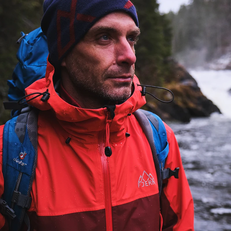 Fjern Mens Orkan Waterproof Shell Orange Rust Sportpursuit