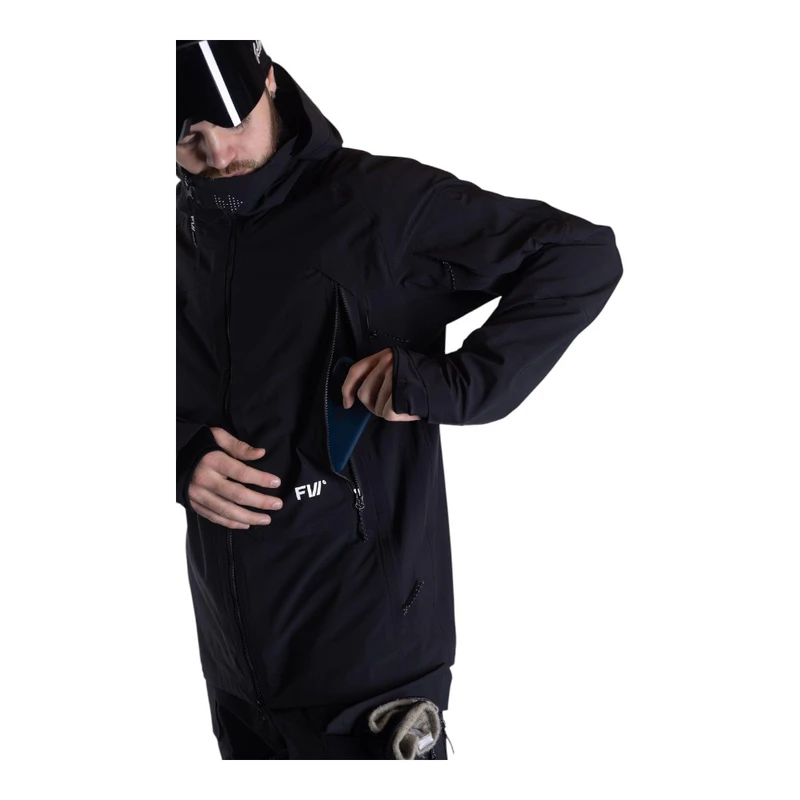 FW Apparel Mens Manifest Tour Lightweight 3L Ski Jacket (Jet Black) |