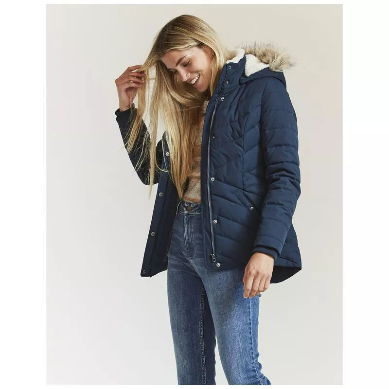 Fat Face Womens Laura Puffer Jacket Navy Sportpursuit
