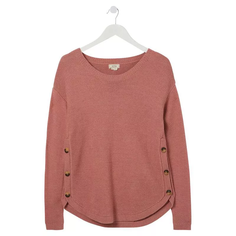 Fat Face Womens Emmy Button Pullover Rose Ash Sportpursuit