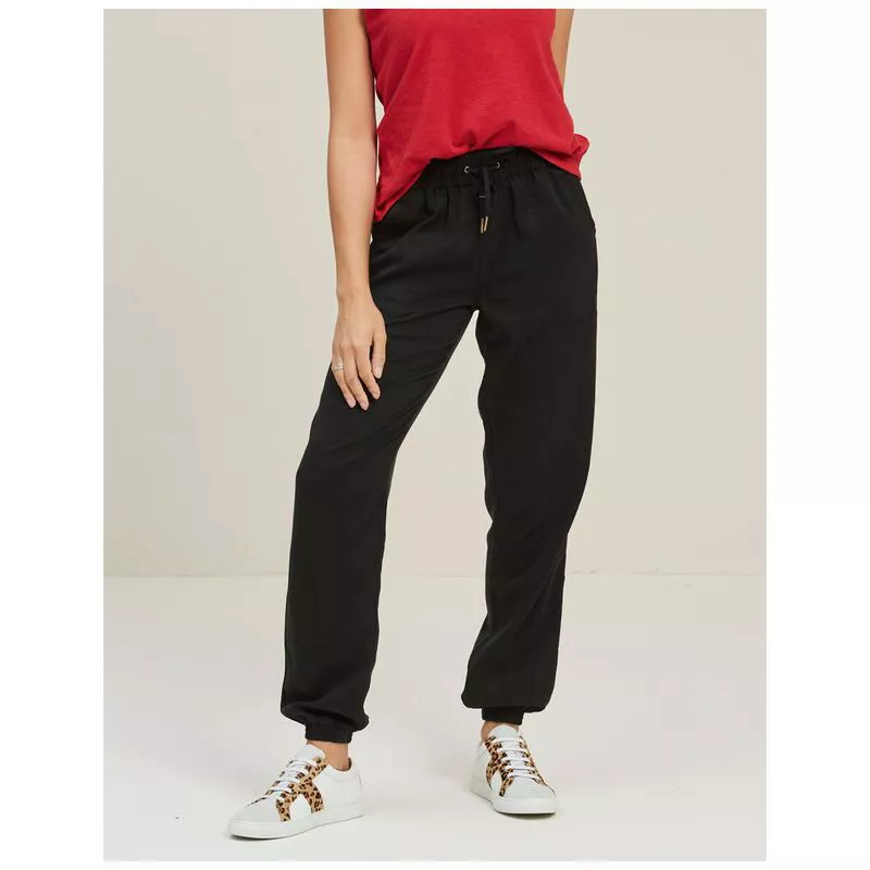 FatFace Womens Lyme Tencel Cuffed Trousers Black Sportpursuit