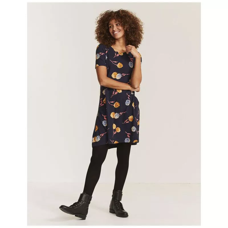 Fat Face Womens Simone Twilight Blooms Dress Blue Steel Sportpursu