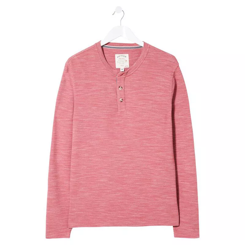 Fat Face Mens Textured Henley Top Sandalwood Sportpursuit