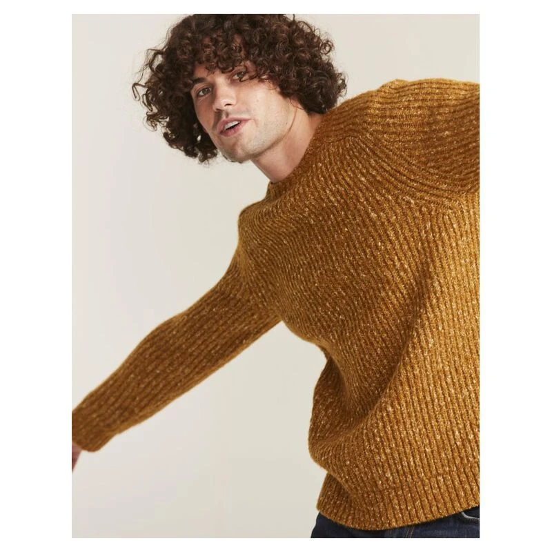 FatFace Mens Compton Fisherman Crew Neck Pullover Mustard Sportpur