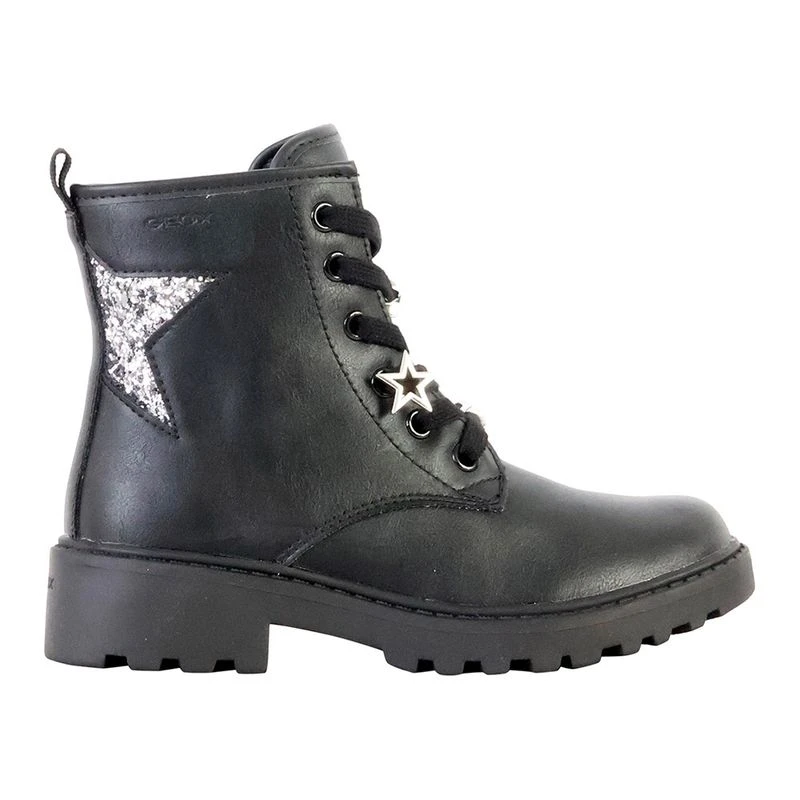 Geox Kids Casey Casual Boots Black Argent Sombre Sportpursuit