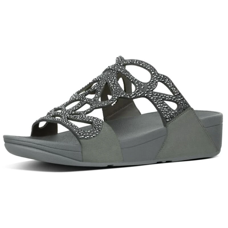 Fitflop Twiss Crystal Silver Toe Post Sandals in Metallic