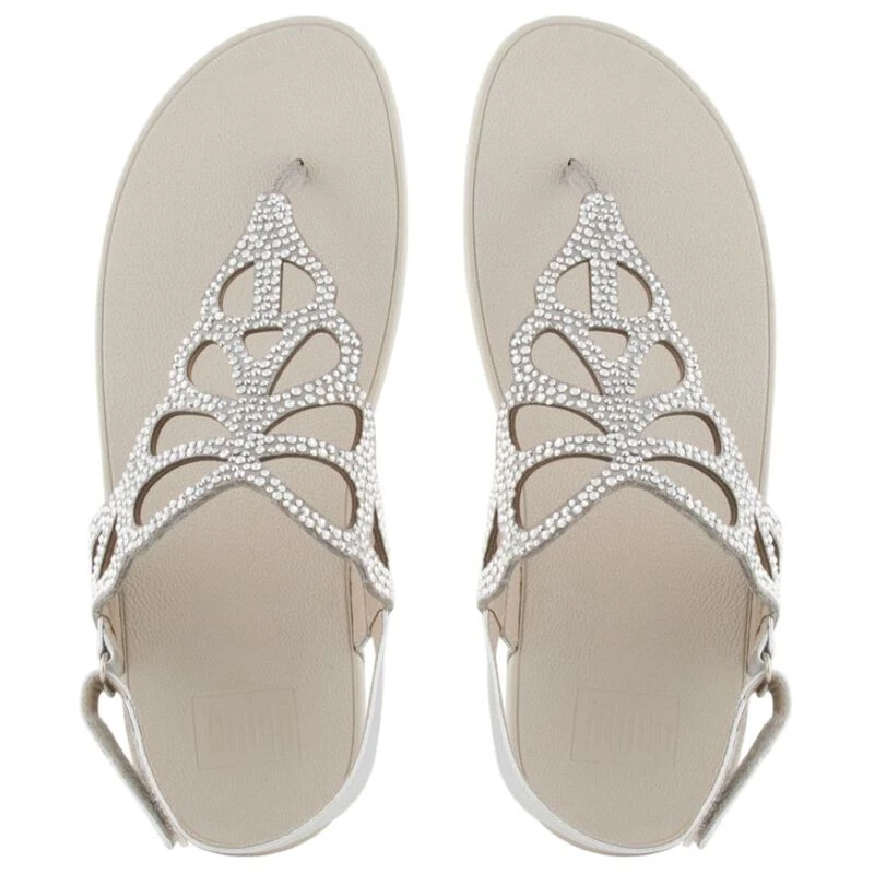 FitFlop Womens Bumble Crystal TM Sandals Silver Sportpursuit