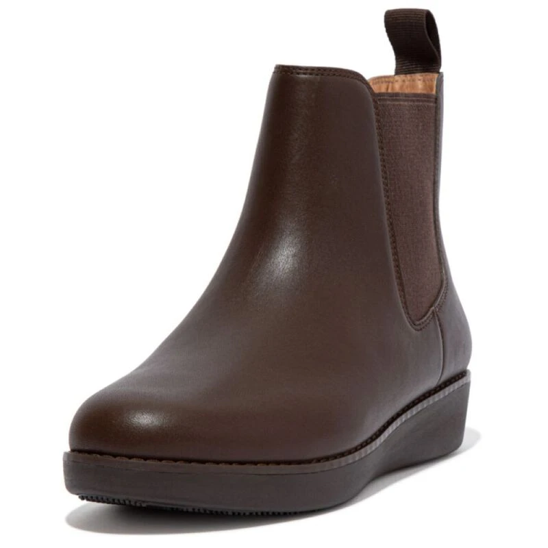 FitFlop Womens Sumi Leather Chelsea Boots Chocolate Brown Sportpur