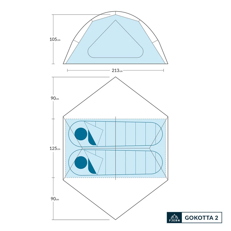 2 person store tent dimensions