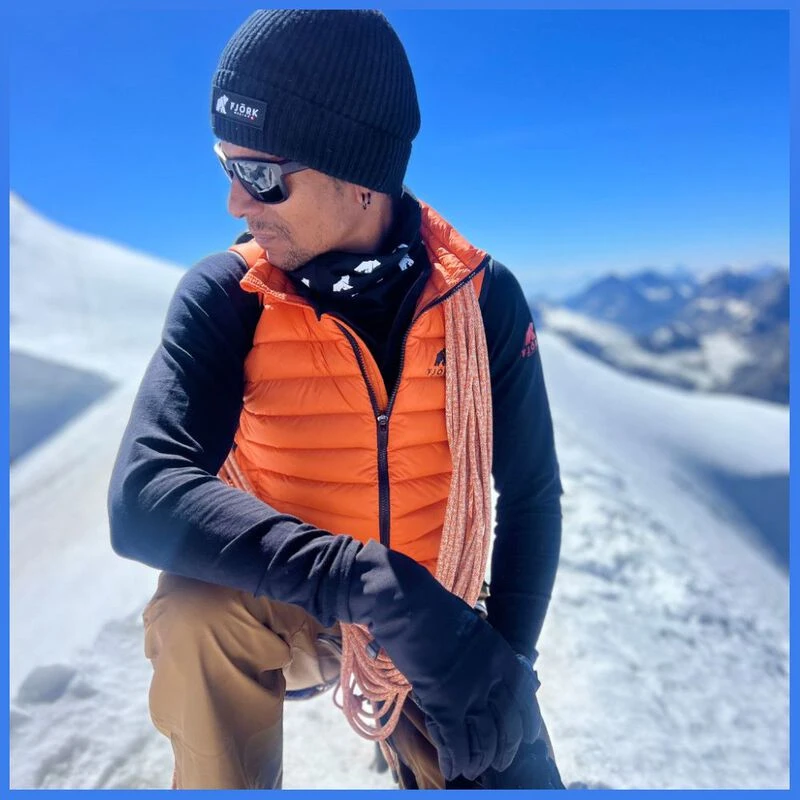 FjorkMerino Mens Nordend Gilet Orange Arosa Sportpursuit