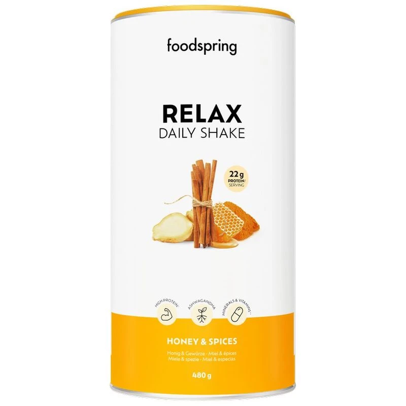 Foodspring Protein+ Relax Davina McCall Powder (480g Honey Spices