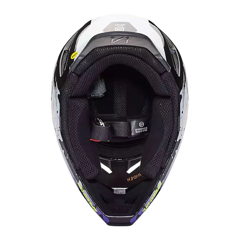 Fox V1 Morphic Motorbike Helmet (Black/White) | Sportpursuit.com
