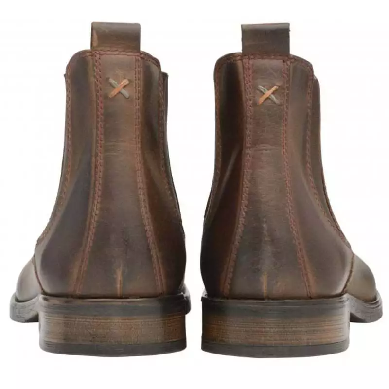 Frank Wright Mens Willow II Chelsea Boots Pull Up Brit Tan Sportpu