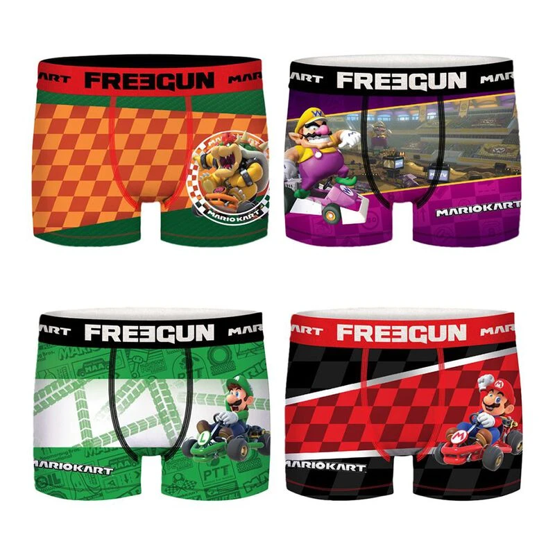Boxer Garçon FREEGUN Mario Kart - Licence Officielle, Tissu Extensible 92% Polyester 8% Élasthanne - 11
