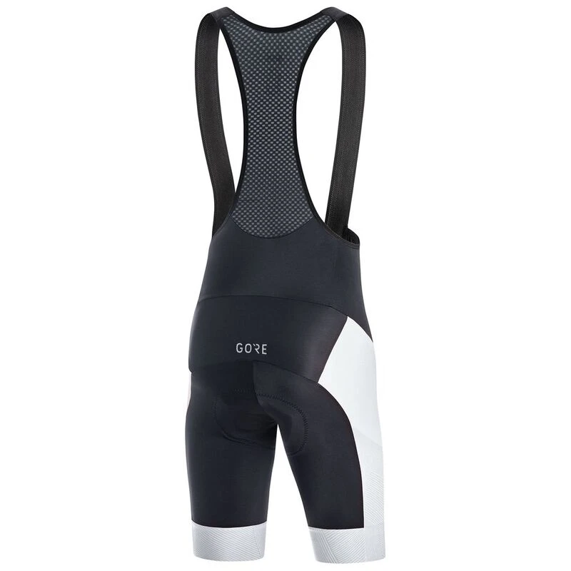 GORE Mens C3 Line Brand Bib Shorts Black White Sportpursuit