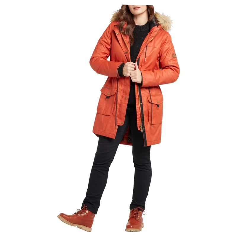 Gandys Womens Blizzard Parka Jacket Orange Sportpursuit